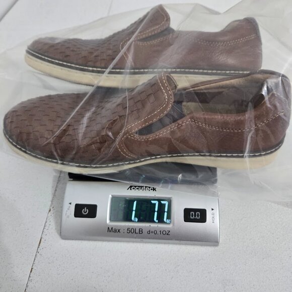 Johnston & Murphy Mens McGuffey Brown Woven Slip-On Shoes Sz 8.5M Leather Preppy main image 5